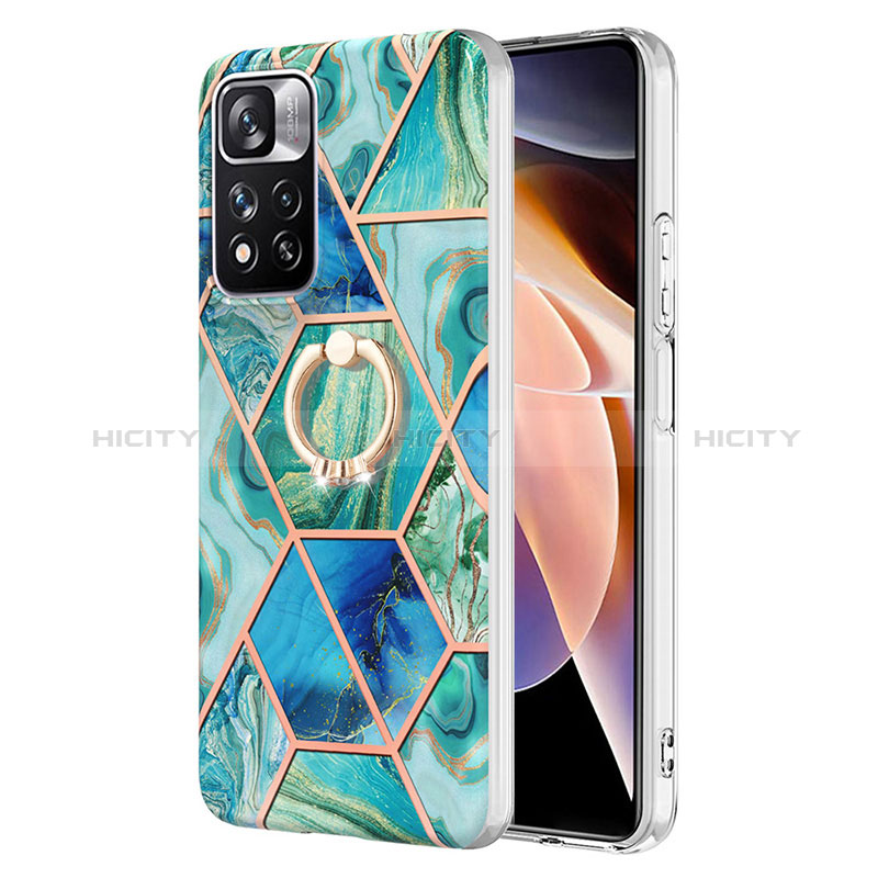 Coque Silicone Motif Fantaisie Souple Couleur Unie Etui Housse avec Support Bague Anneau Y01B pour Xiaomi Redmi Note 11 Pro+ Plus 5G Plus