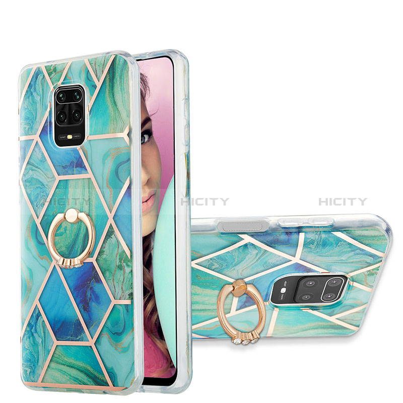 Coque Silicone Motif Fantaisie Souple Couleur Unie Etui Housse avec Support Bague Anneau Y01B pour Xiaomi Redmi Note 9 Pro Plus