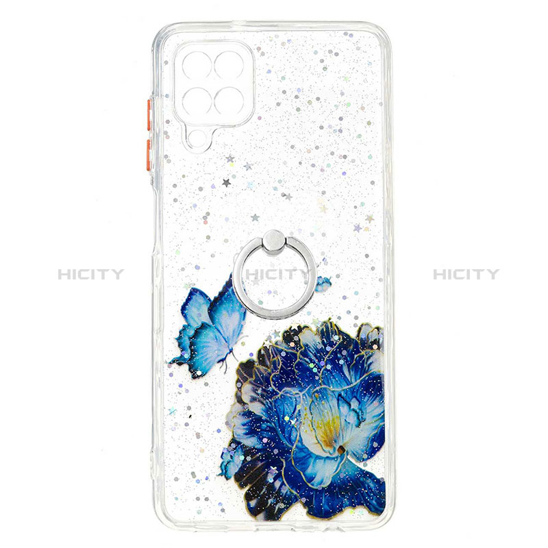 Coque Silicone Motif Fantaisie Souple Couleur Unie Etui Housse avec Support Bague Anneau Y01X pour Samsung Galaxy A12 5G Plus