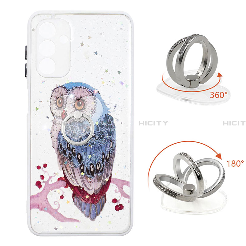 Coque Silicone Motif Fantaisie Souple Couleur Unie Etui Housse avec Support Bague Anneau Y01X pour Samsung Galaxy A13 5G Plus