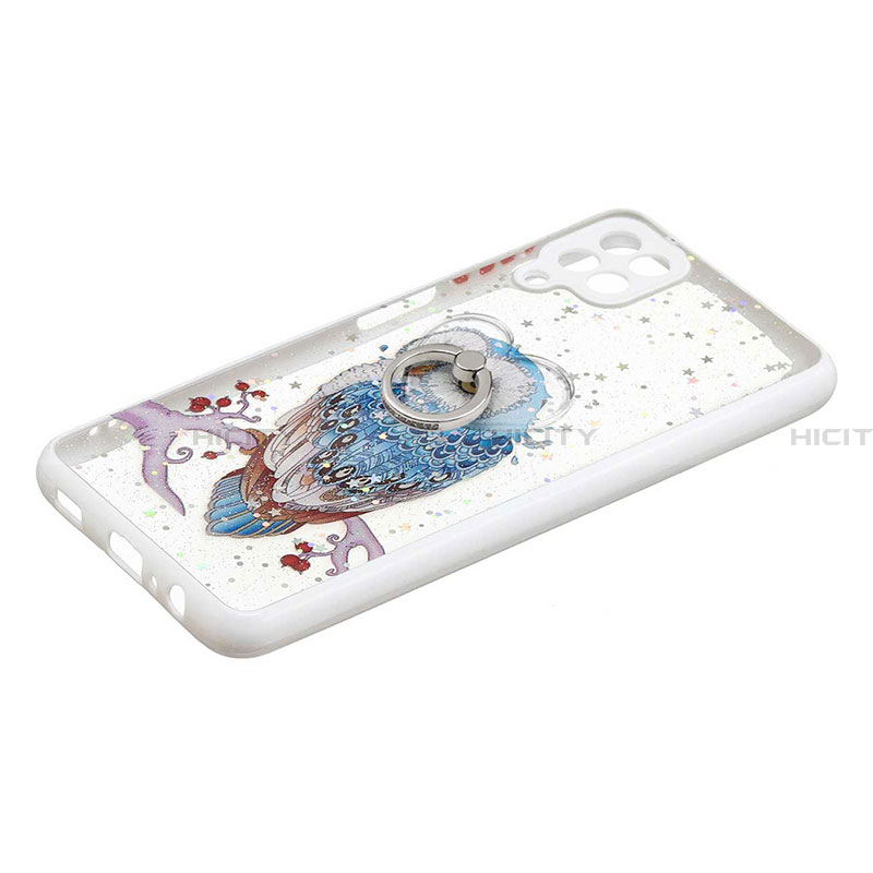 Coque Silicone Motif Fantaisie Souple Couleur Unie Etui Housse avec Support Bague Anneau Y01X pour Samsung Galaxy A22 4G Plus