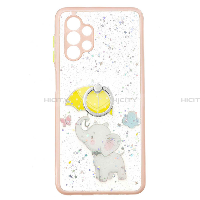 Coque Silicone Motif Fantaisie Souple Couleur Unie Etui Housse avec Support Bague Anneau Y01X pour Samsung Galaxy A32 4G Plus