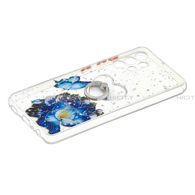 Coque Silicone Motif Fantaisie Souple Couleur Unie Etui Housse avec Support Bague Anneau Y01X pour Samsung Galaxy A32 4G Plus