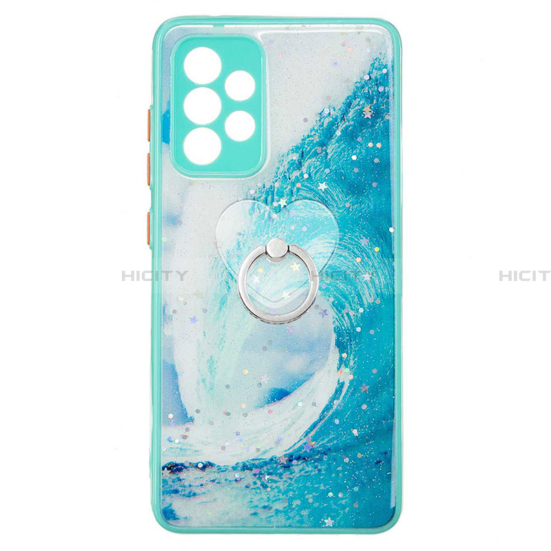 Coque Silicone Motif Fantaisie Souple Couleur Unie Etui Housse avec Support Bague Anneau Y01X pour Samsung Galaxy A33 5G Plus