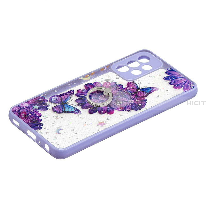 Coque Silicone Motif Fantaisie Souple Couleur Unie Etui Housse avec Support Bague Anneau Y01X pour Samsung Galaxy A33 5G Plus