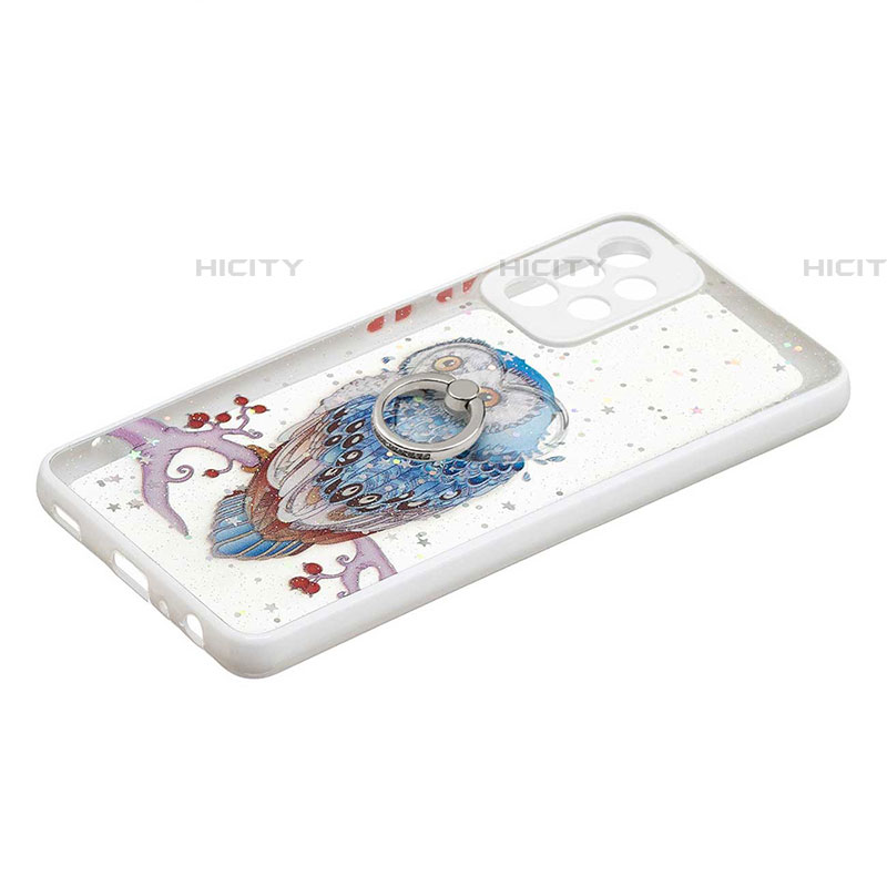 Coque Silicone Motif Fantaisie Souple Couleur Unie Etui Housse avec Support Bague Anneau Y01X pour Samsung Galaxy A52 4G Plus