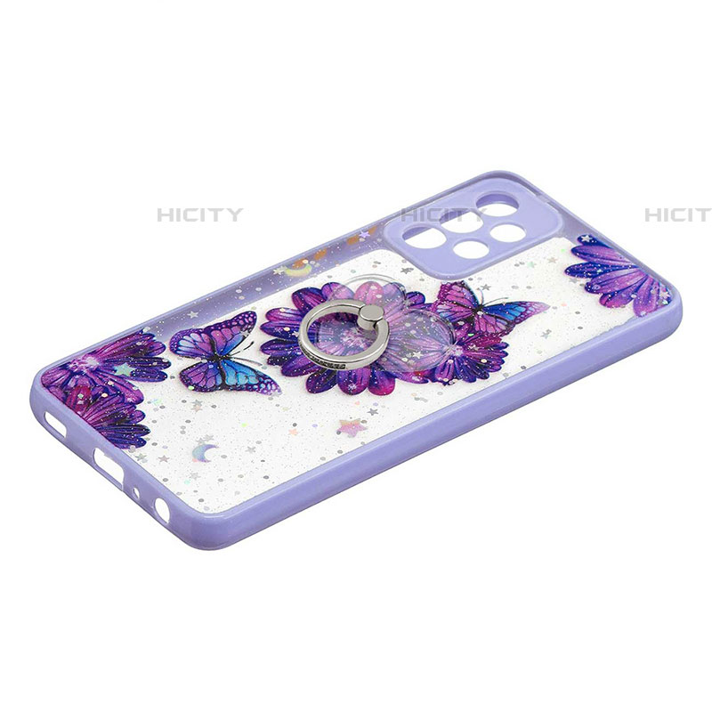 Coque Silicone Motif Fantaisie Souple Couleur Unie Etui Housse avec Support Bague Anneau Y01X pour Samsung Galaxy A53 5G Plus