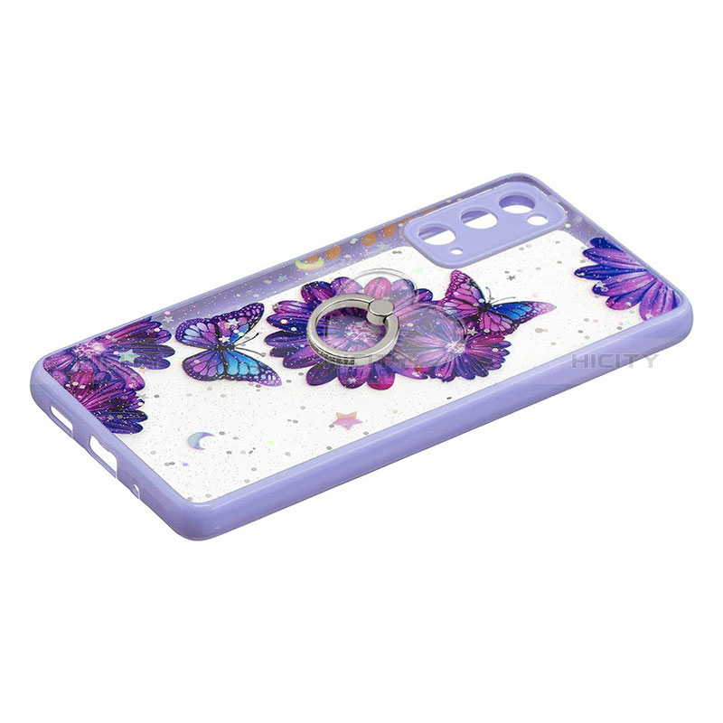 Coque Silicone Motif Fantaisie Souple Couleur Unie Etui Housse avec Support Bague Anneau Y01X pour Samsung Galaxy S20 FE (2022) 5G Plus