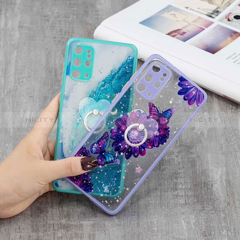 Coque Silicone Motif Fantaisie Souple Couleur Unie Etui Housse avec Support Bague Anneau Y01X pour Samsung Galaxy S20 Plus 5G Plus