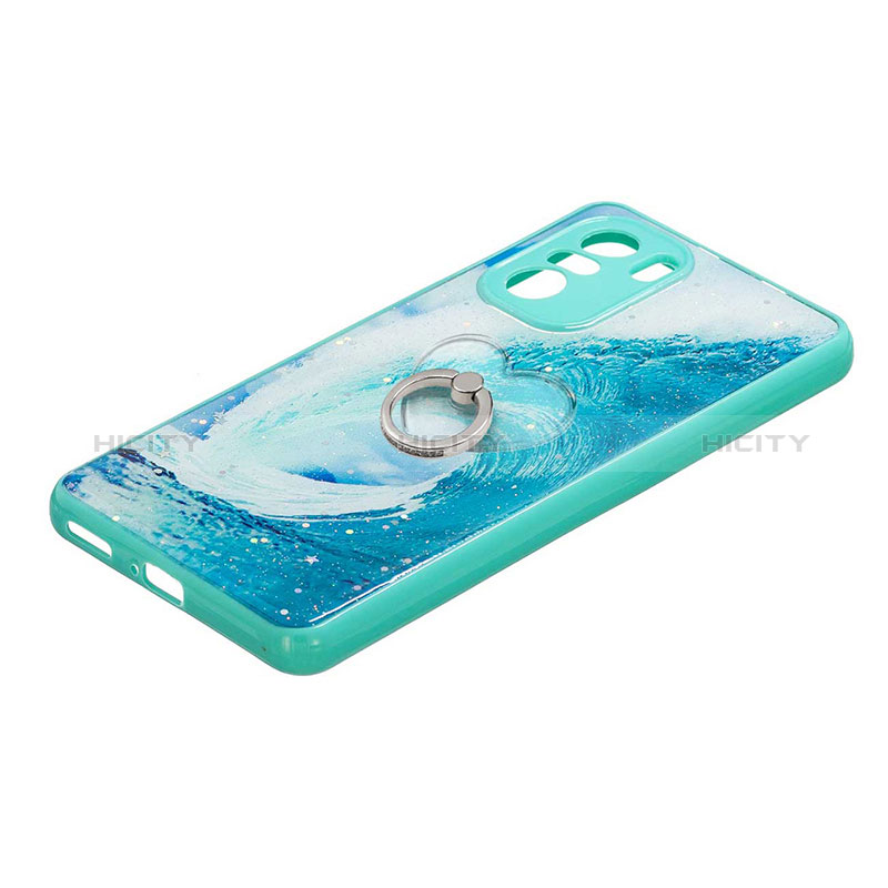 Coque Silicone Motif Fantaisie Souple Couleur Unie Etui Housse avec Support Bague Anneau Y01X pour Xiaomi Mi 11i 5G Vert Plus