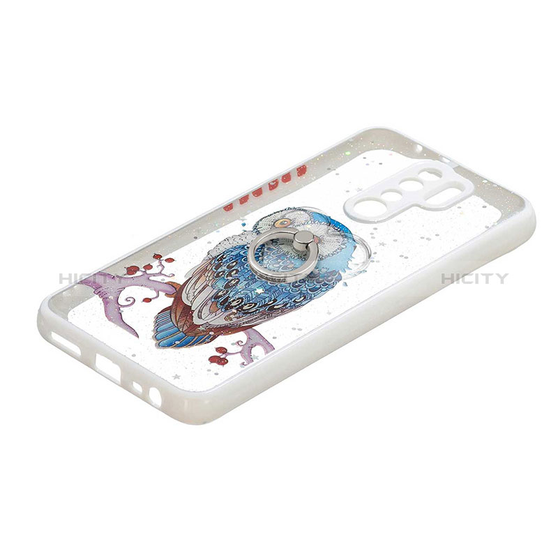 Coque Silicone Motif Fantaisie Souple Couleur Unie Etui Housse avec Support Bague Anneau Y01X pour Xiaomi Poco M2 Mixte Plus