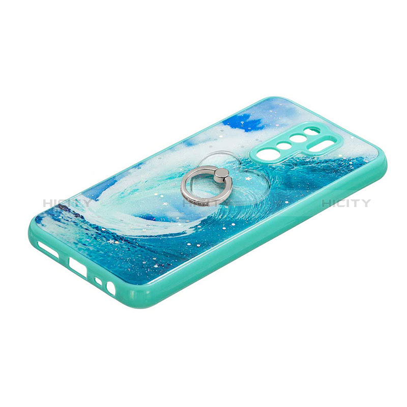 Coque Silicone Motif Fantaisie Souple Couleur Unie Etui Housse avec Support Bague Anneau Y01X pour Xiaomi Poco M2 Plus