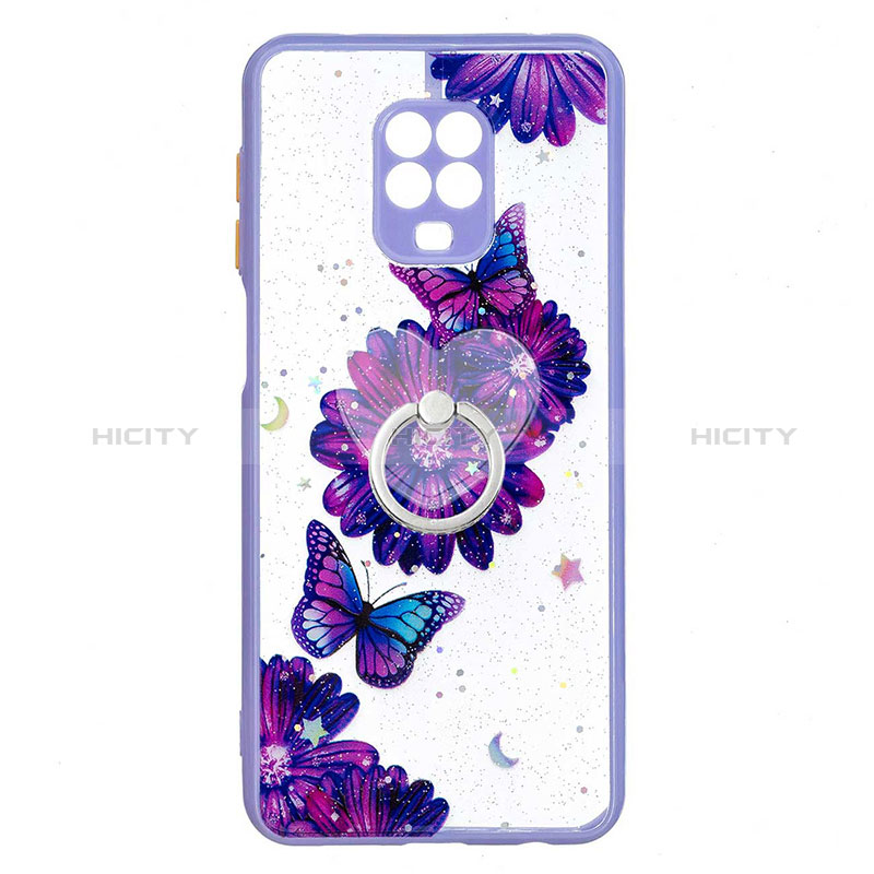 Coque Silicone Motif Fantaisie Souple Couleur Unie Etui Housse avec Support Bague Anneau Y01X pour Xiaomi Poco M2 Pro Plus