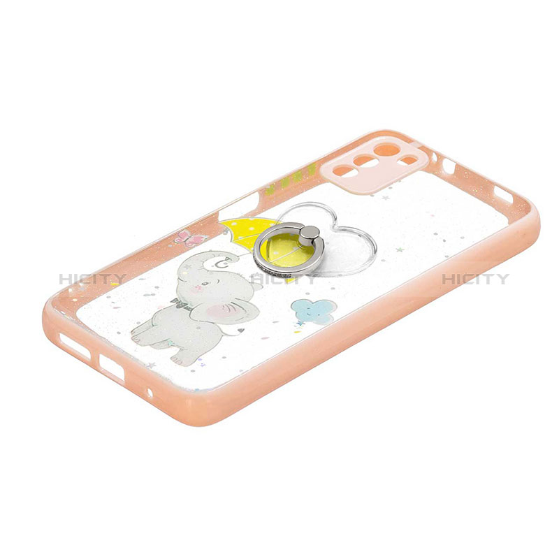 Coque Silicone Motif Fantaisie Souple Couleur Unie Etui Housse avec Support Bague Anneau Y01X pour Xiaomi Poco M3 Plus