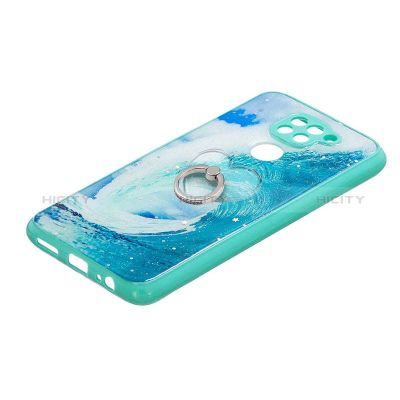 Coque Silicone Motif Fantaisie Souple Couleur Unie Etui Housse avec Support Bague Anneau Y01X pour Xiaomi Redmi 10X 4G Vert Plus