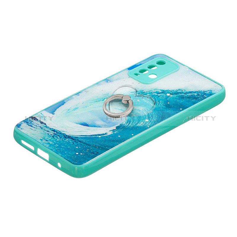 Coque Silicone Motif Fantaisie Souple Couleur Unie Etui Housse avec Support Bague Anneau Y01X pour Xiaomi Redmi 9 Power Plus