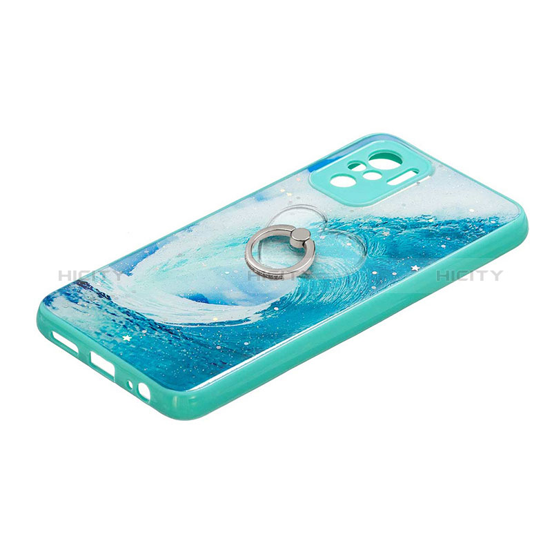 Coque Silicone Motif Fantaisie Souple Couleur Unie Etui Housse avec Support Bague Anneau Y01X pour Xiaomi Redmi Note 10 4G Plus