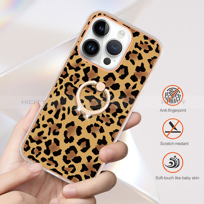 Coque Silicone Motif Fantaisie Souple Couleur Unie Etui Housse avec Support Bague Anneau Y02B pour Apple iPhone 13 Pro Plus