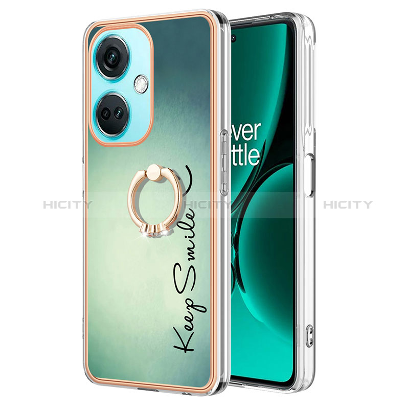 Coque Silicone Motif Fantaisie Souple Couleur Unie Etui Housse avec Support Bague Anneau Y02B pour OnePlus Nord CE 3 5G Plus