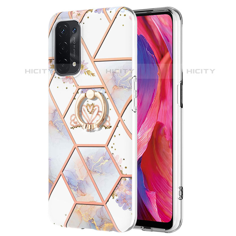 Coque Silicone Motif Fantaisie Souple Couleur Unie Etui Housse avec Support Bague Anneau Y02B pour OnePlus Nord N200 5G Gris Plus