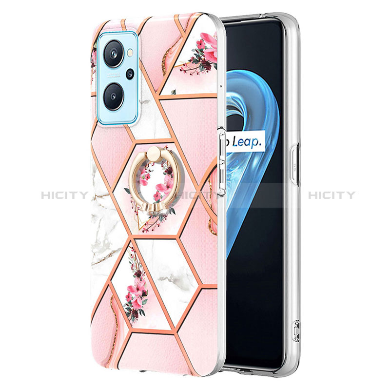 Coque Silicone Motif Fantaisie Souple Couleur Unie Etui Housse avec Support Bague Anneau Y02B pour Oppo A96 4G Plus