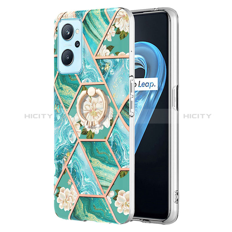 Coque Silicone Motif Fantaisie Souple Couleur Unie Etui Housse avec Support Bague Anneau Y02B pour Oppo A96 4G Plus