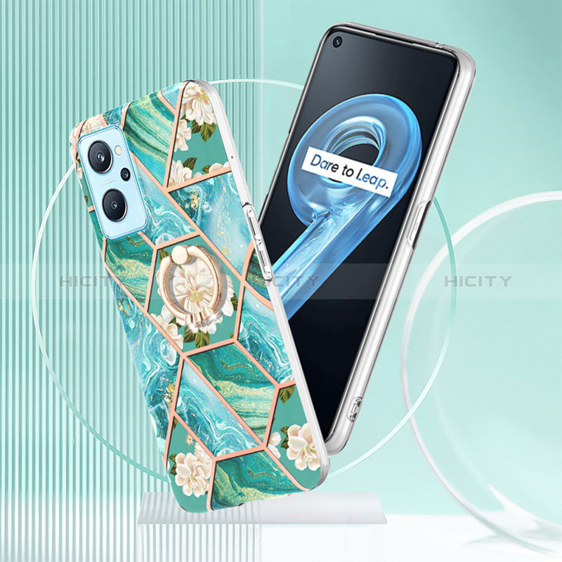 Coque Silicone Motif Fantaisie Souple Couleur Unie Etui Housse avec Support Bague Anneau Y02B pour Oppo A96 4G Plus