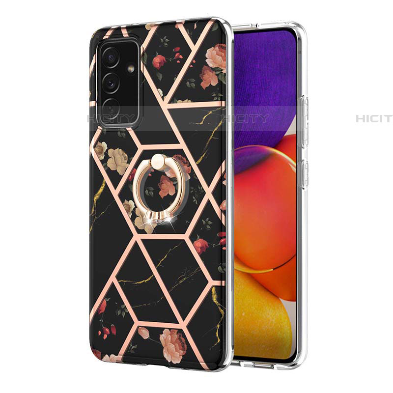 Coque Silicone Motif Fantaisie Souple Couleur Unie Etui Housse avec Support Bague Anneau Y02B pour Samsung Galaxy A05s Plus