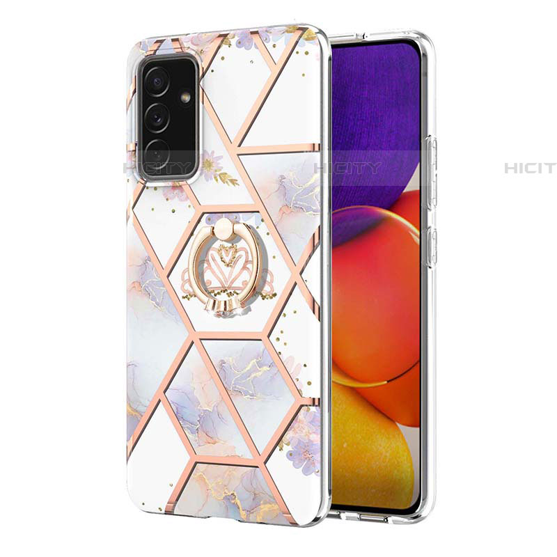 Coque Silicone Motif Fantaisie Souple Couleur Unie Etui Housse avec Support Bague Anneau Y02B pour Samsung Galaxy A05s Plus