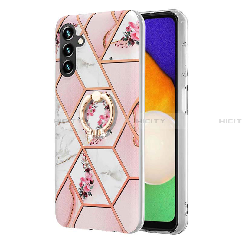 Coque Silicone Motif Fantaisie Souple Couleur Unie Etui Housse avec Support Bague Anneau Y02B pour Samsung Galaxy A13 5G Plus