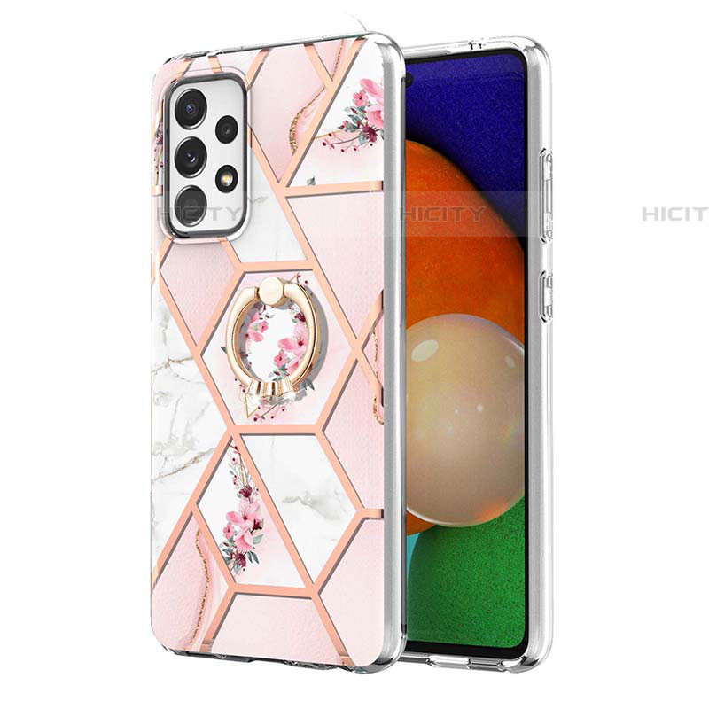 Coque Silicone Motif Fantaisie Souple Couleur Unie Etui Housse avec Support Bague Anneau Y02B pour Samsung Galaxy A73 5G Plus