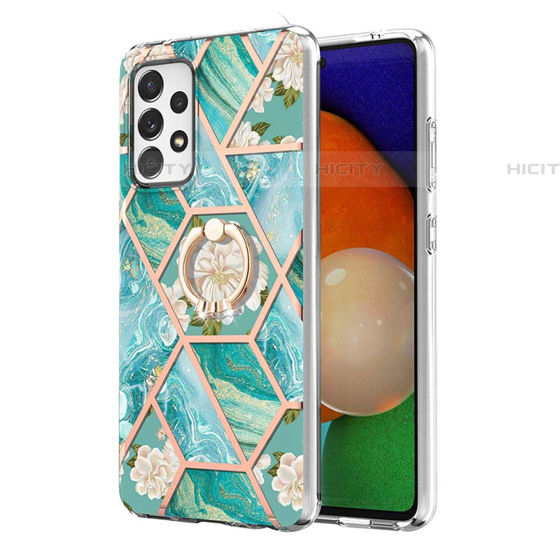 Coque Silicone Motif Fantaisie Souple Couleur Unie Etui Housse avec Support Bague Anneau Y02B pour Samsung Galaxy A73 5G Plus