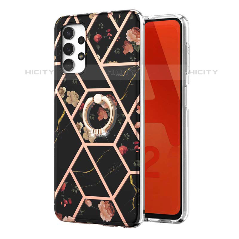 Coque Silicone Motif Fantaisie Souple Couleur Unie Etui Housse avec Support Bague Anneau Y02B pour Samsung Galaxy M32 5G Plus