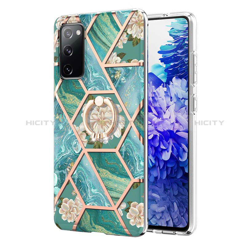 Coque Silicone Motif Fantaisie Souple Couleur Unie Etui Housse avec Support Bague Anneau Y02B pour Samsung Galaxy S20 FE (2022) 5G Plus