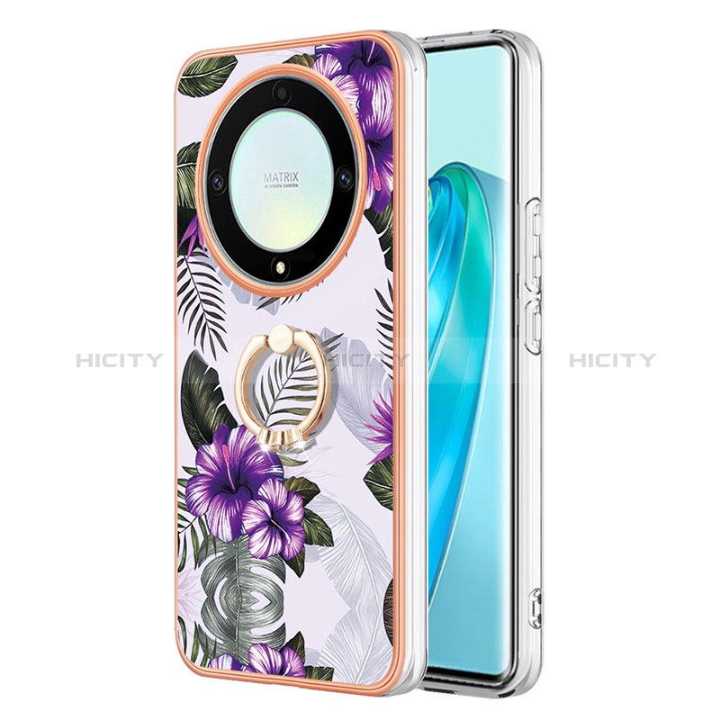 Coque Silicone Motif Fantaisie Souple Couleur Unie Etui Housse avec Support Bague Anneau Y03B pour Huawei Honor Magic5 Lite 5G Plus