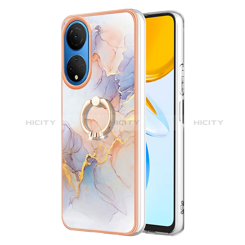 Coque Silicone Motif Fantaisie Souple Couleur Unie Etui Housse avec Support Bague Anneau Y03B pour Huawei Honor X7 Plus