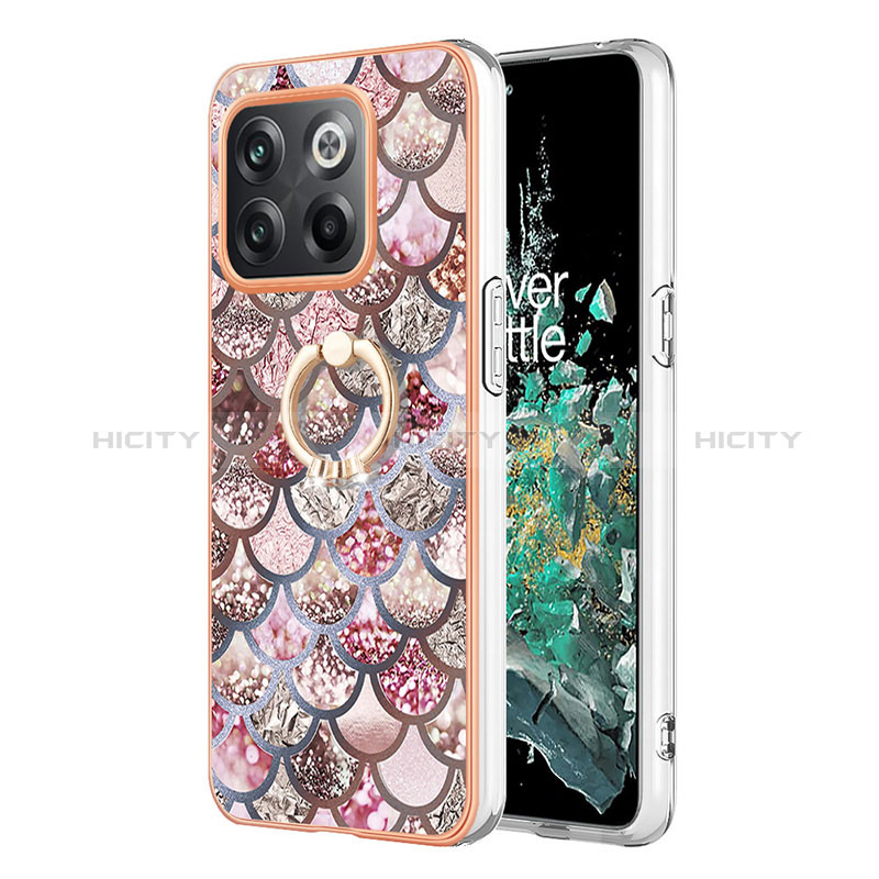 Coque Silicone Motif Fantaisie Souple Couleur Unie Etui Housse avec Support Bague Anneau Y03B pour OnePlus Ace Pro 5G Plus