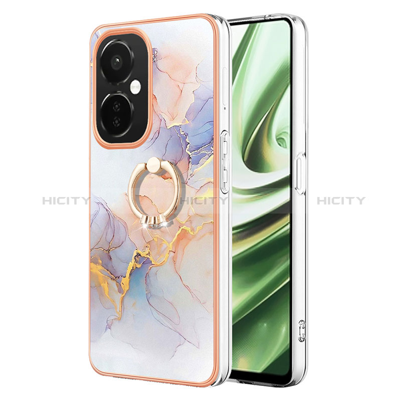 Coque Silicone Motif Fantaisie Souple Couleur Unie Etui Housse avec Support Bague Anneau Y03B pour OnePlus Nord CE 3 5G Plus