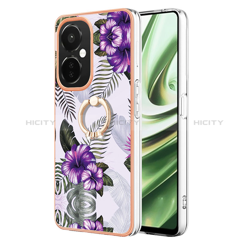 Coque Silicone Motif Fantaisie Souple Couleur Unie Etui Housse avec Support Bague Anneau Y03B pour OnePlus Nord CE 3 Lite 5G Plus