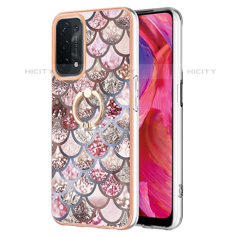 Coque Silicone Motif Fantaisie Souple Couleur Unie Etui Housse avec Support Bague Anneau Y03B pour Oppo A93 5G Plus