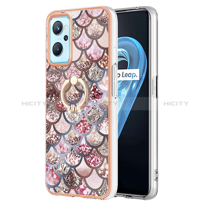 Coque Silicone Motif Fantaisie Souple Couleur Unie Etui Housse avec Support Bague Anneau Y03B pour Oppo A96 4G Plus