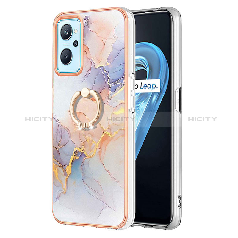 Coque Silicone Motif Fantaisie Souple Couleur Unie Etui Housse avec Support Bague Anneau Y03B pour Oppo A96 4G Plus