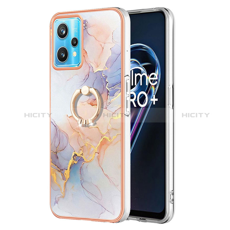 Coque Silicone Motif Fantaisie Souple Couleur Unie Etui Housse avec Support Bague Anneau Y03B pour Realme 9 4G Plus