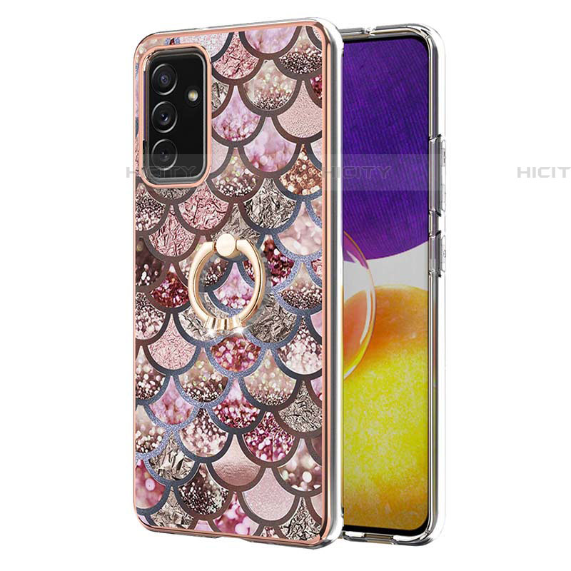 Coque Silicone Motif Fantaisie Souple Couleur Unie Etui Housse avec Support Bague Anneau Y03B pour Samsung Galaxy A05s Plus