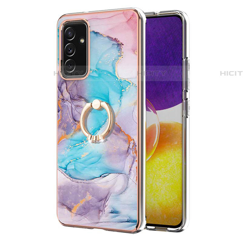 Coque Silicone Motif Fantaisie Souple Couleur Unie Etui Housse avec Support Bague Anneau Y03B pour Samsung Galaxy A05s Plus