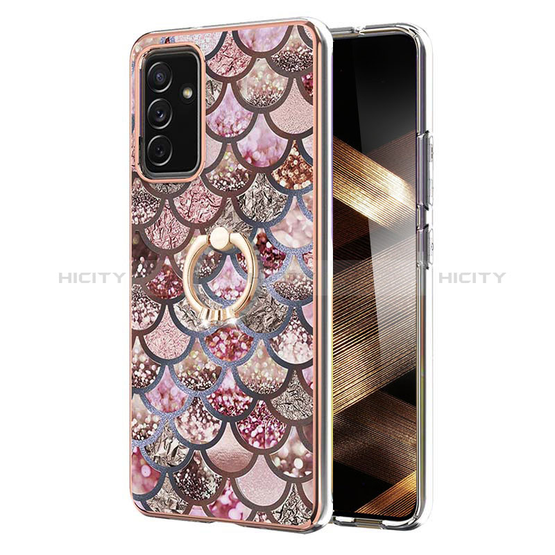 Coque Silicone Motif Fantaisie Souple Couleur Unie Etui Housse avec Support Bague Anneau Y03B pour Samsung Galaxy A15 4G Plus