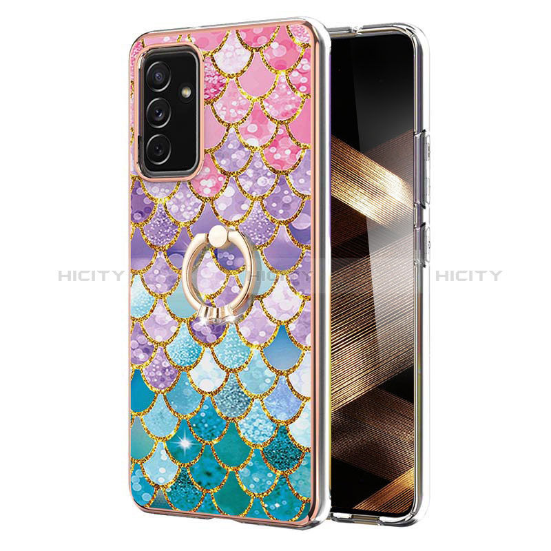 Coque Silicone Motif Fantaisie Souple Couleur Unie Etui Housse avec Support Bague Anneau Y03B pour Samsung Galaxy A15 4G Plus