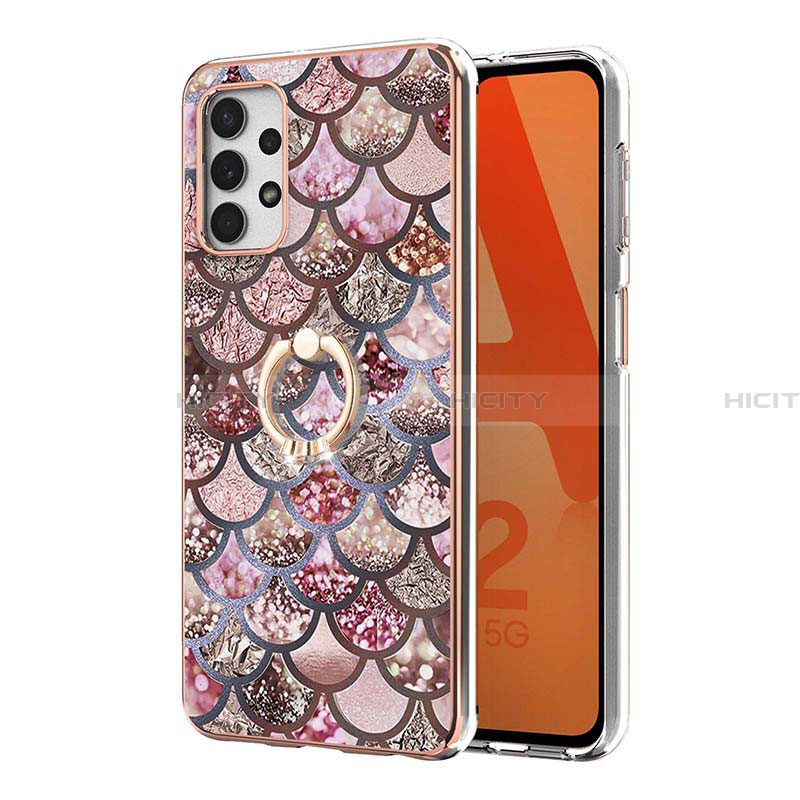 Coque Silicone Motif Fantaisie Souple Couleur Unie Etui Housse avec Support Bague Anneau Y03B pour Samsung Galaxy A23 4G Plus