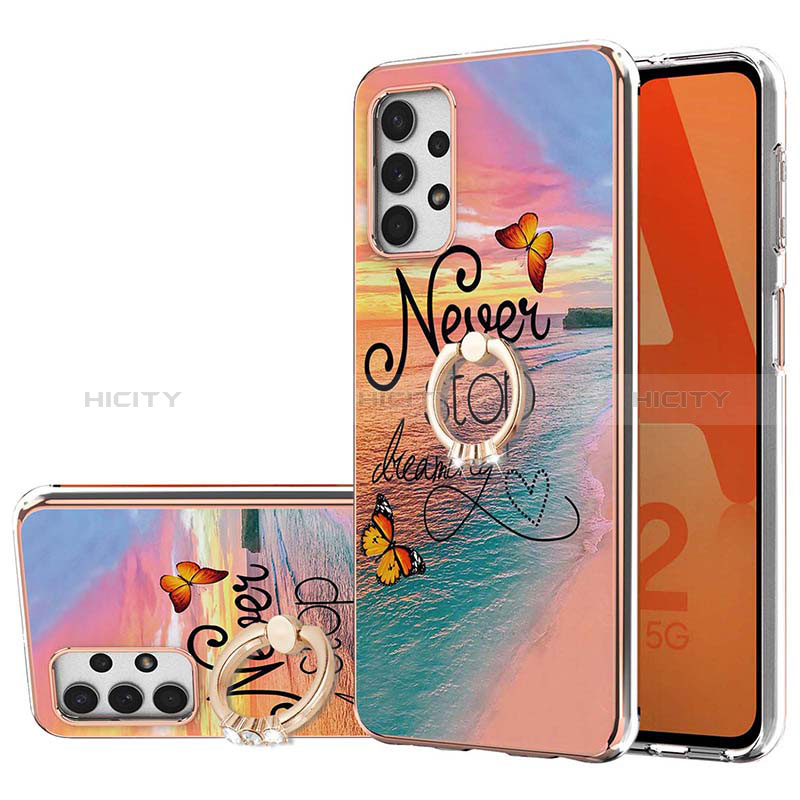 Coque Silicone Motif Fantaisie Souple Couleur Unie Etui Housse avec Support Bague Anneau Y03B pour Samsung Galaxy A23 5G Mixte Plus