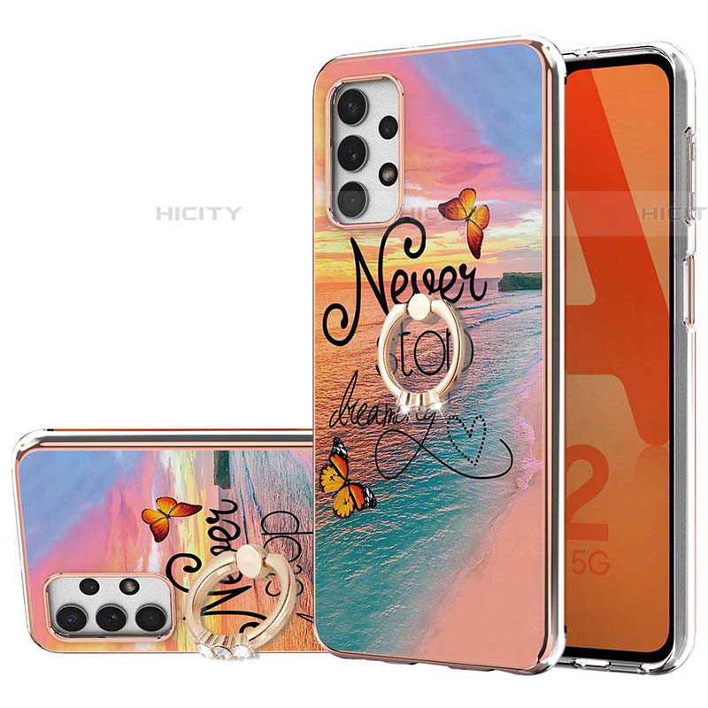 Coque Silicone Motif Fantaisie Souple Couleur Unie Etui Housse avec Support Bague Anneau Y03B pour Samsung Galaxy A53 5G Mixte Plus